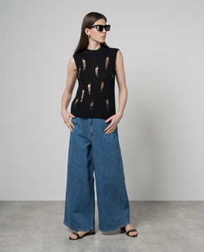 Gauchere Black top with slits P12427760592
