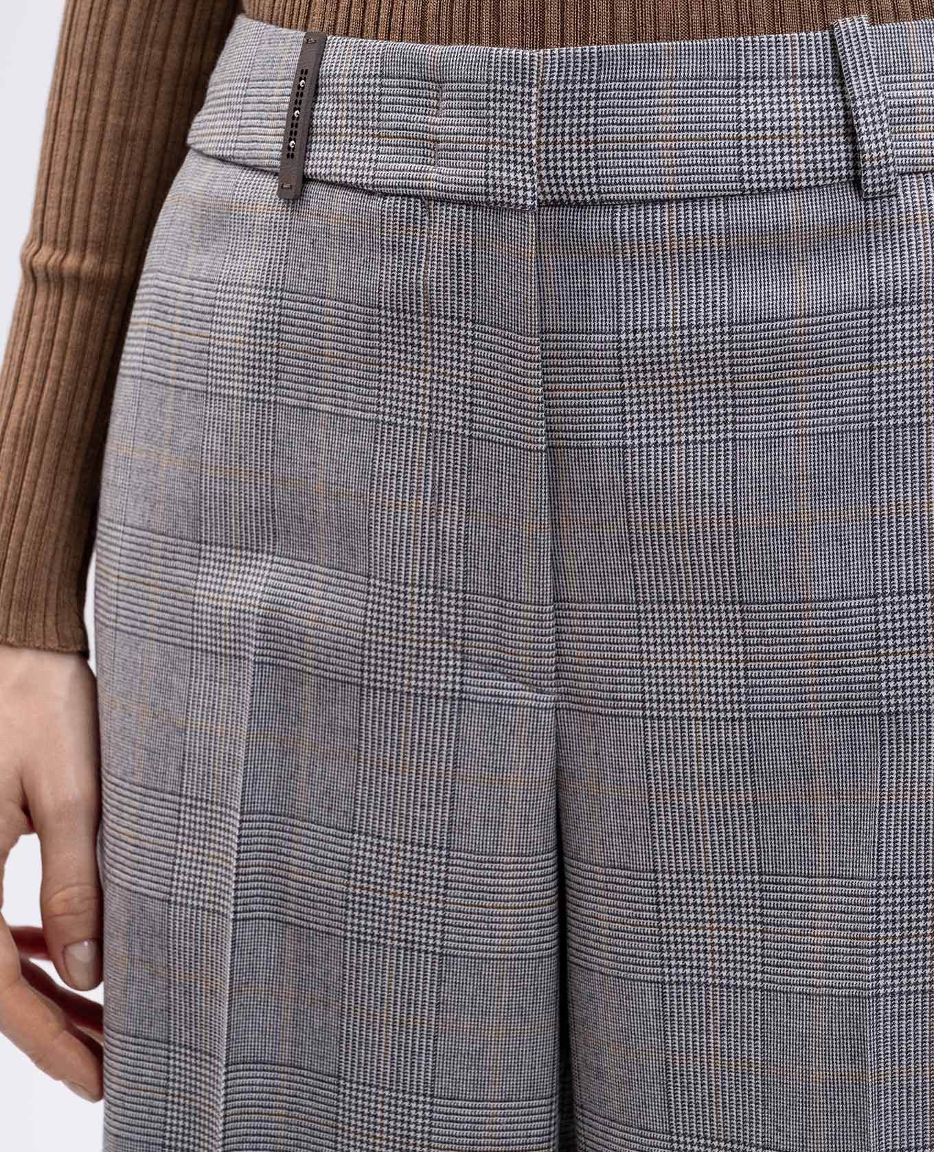 

Gray wool checked pants Peserico, Grey