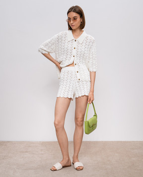 Lou Lou Studio White Tiran shorts with an openwork pattern TIRAN