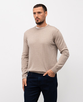 Cashmere&Whiskey Beige merino wool jumper 92392