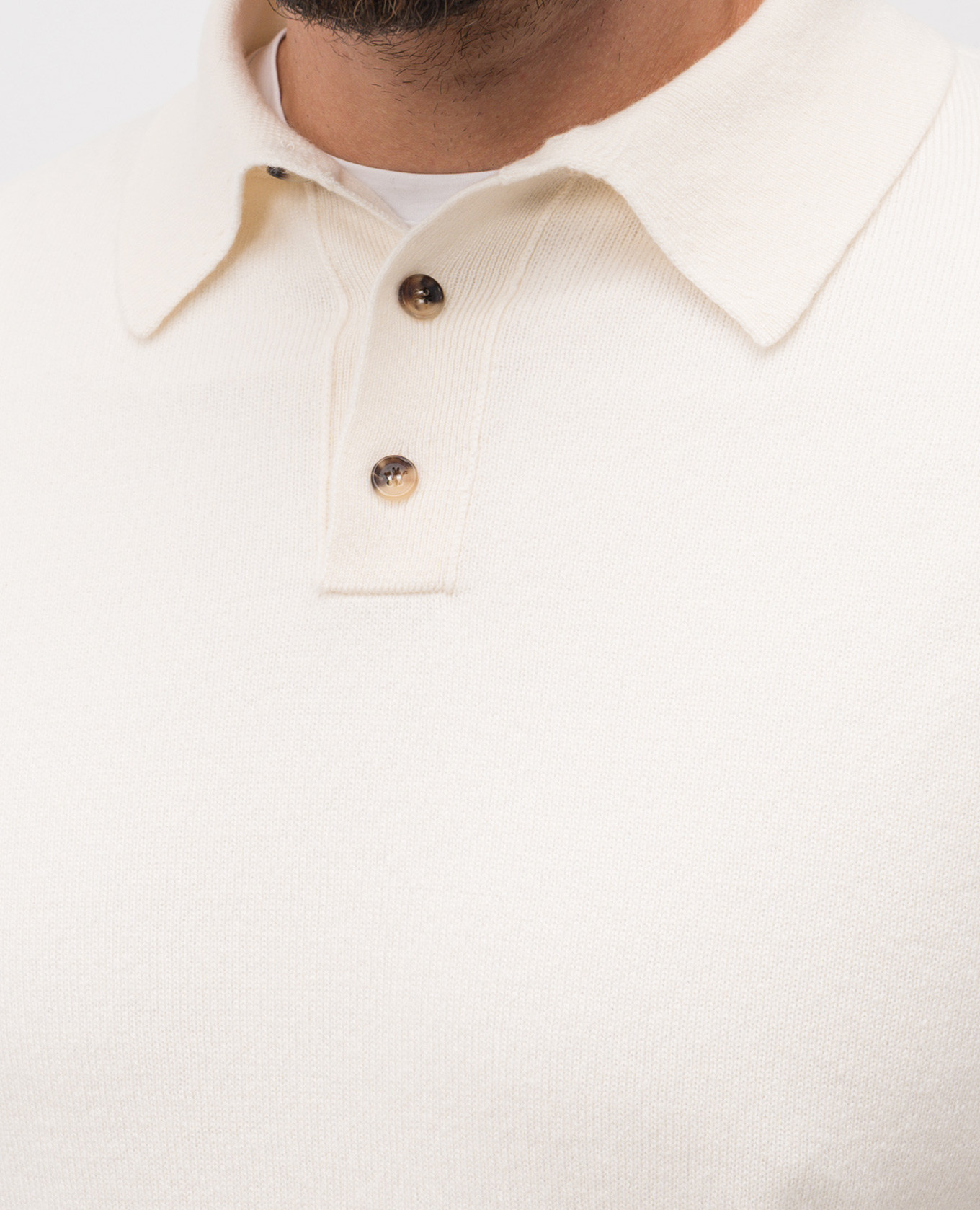 

Beige cashmere polo shirt ISAIA