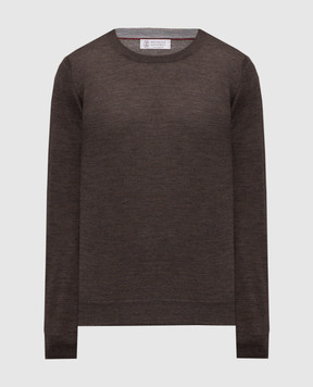 Brunello Cucinelli Brown wool and cashmere jumper M2400100