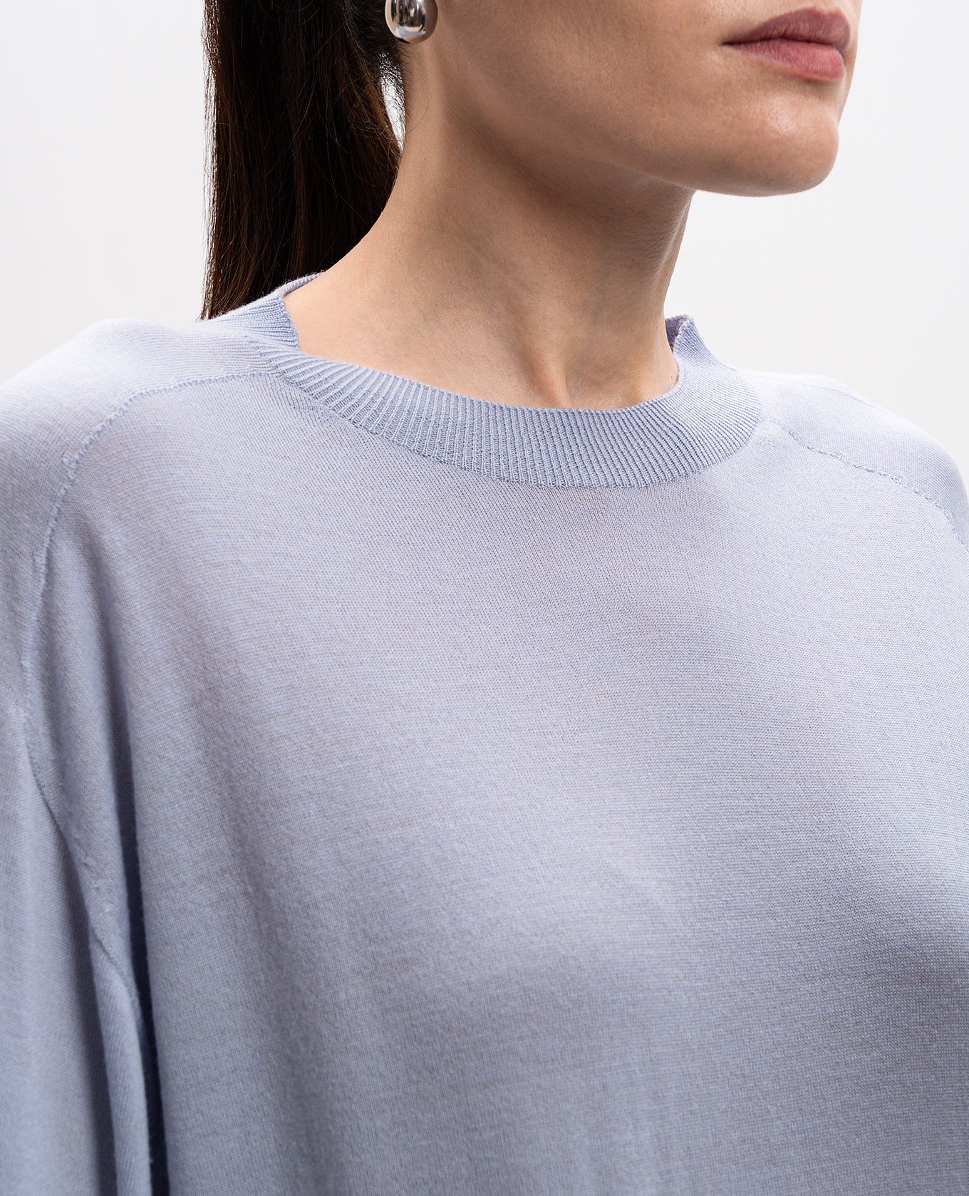 

Blue wool jumper with monil chain Peserico, Light blue