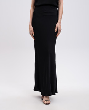 Twinset Black maxi skirt with logo 251TT2193