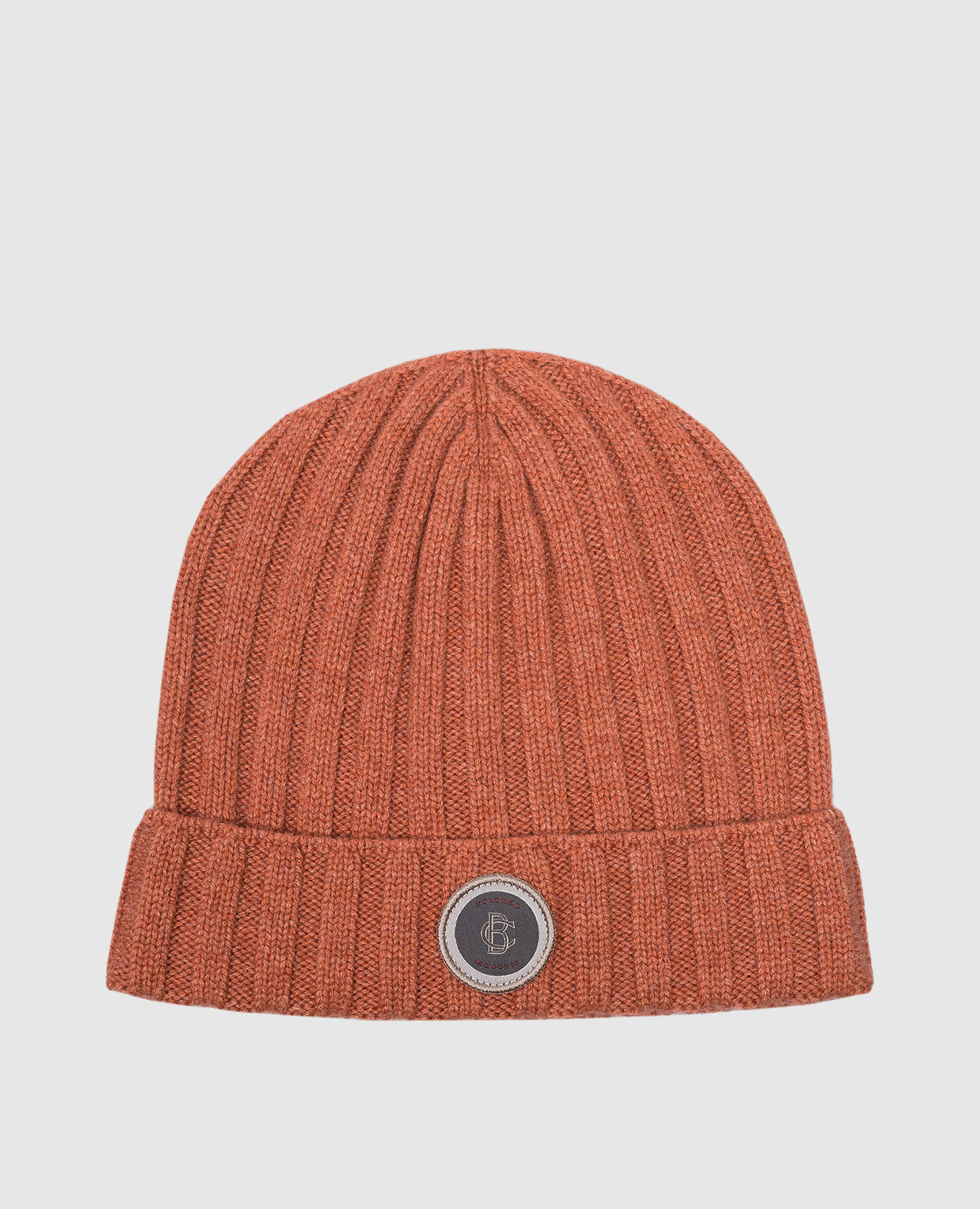 

Children's orange cashmere hat with Solomeo logo patch Brunello Cucinelli