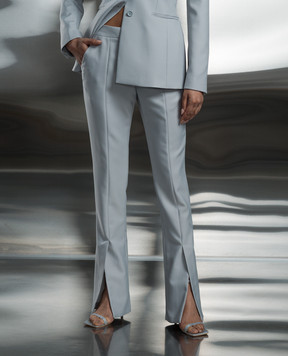 Off-White Gray pants with logo OWCA136S24FAB001