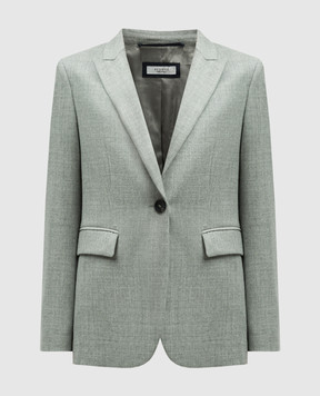Peserico Gray wool jacket with lurex S0110303359