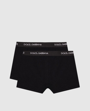 Dolce&Gabbana Children's set of black boxer shorts with logo L4J701ON00G