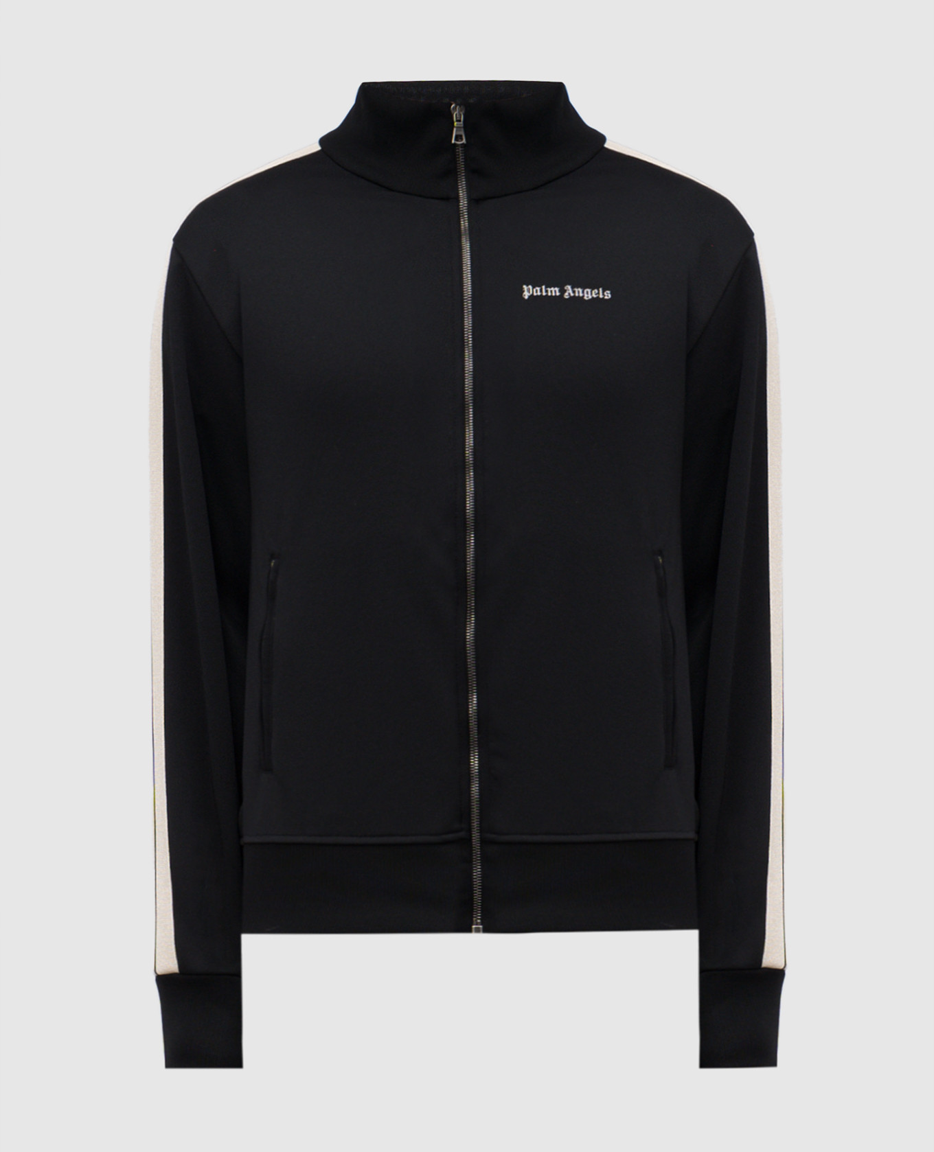 Black sports jacket with logo embroidery