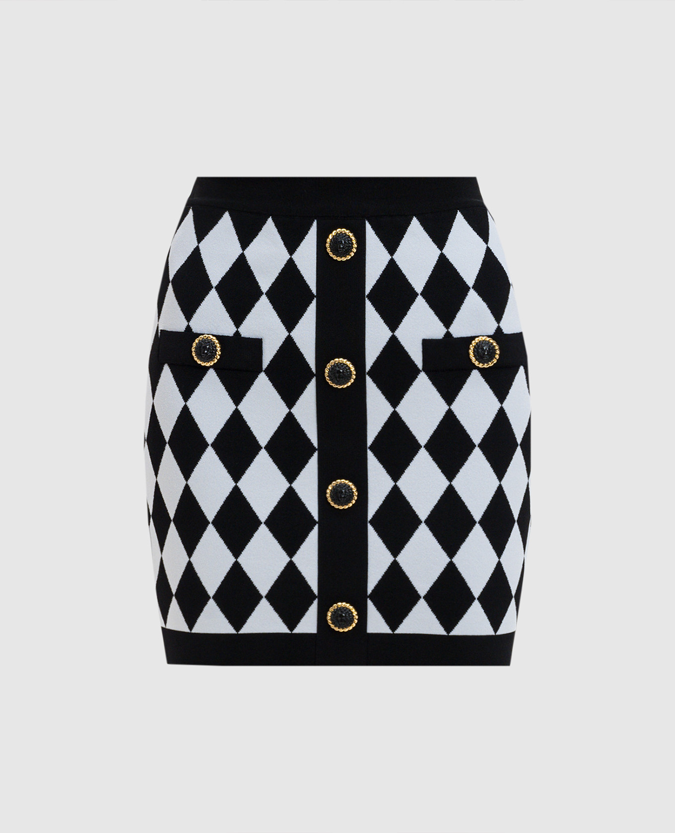 

Black mini skirt in a geometric pattern Balmain