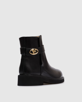 Valentino Black leather boots with Vlogo logo 5W2S0JS8HJL