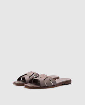 Doucal's Gray leather flip-flops DD8696DEGNUF073