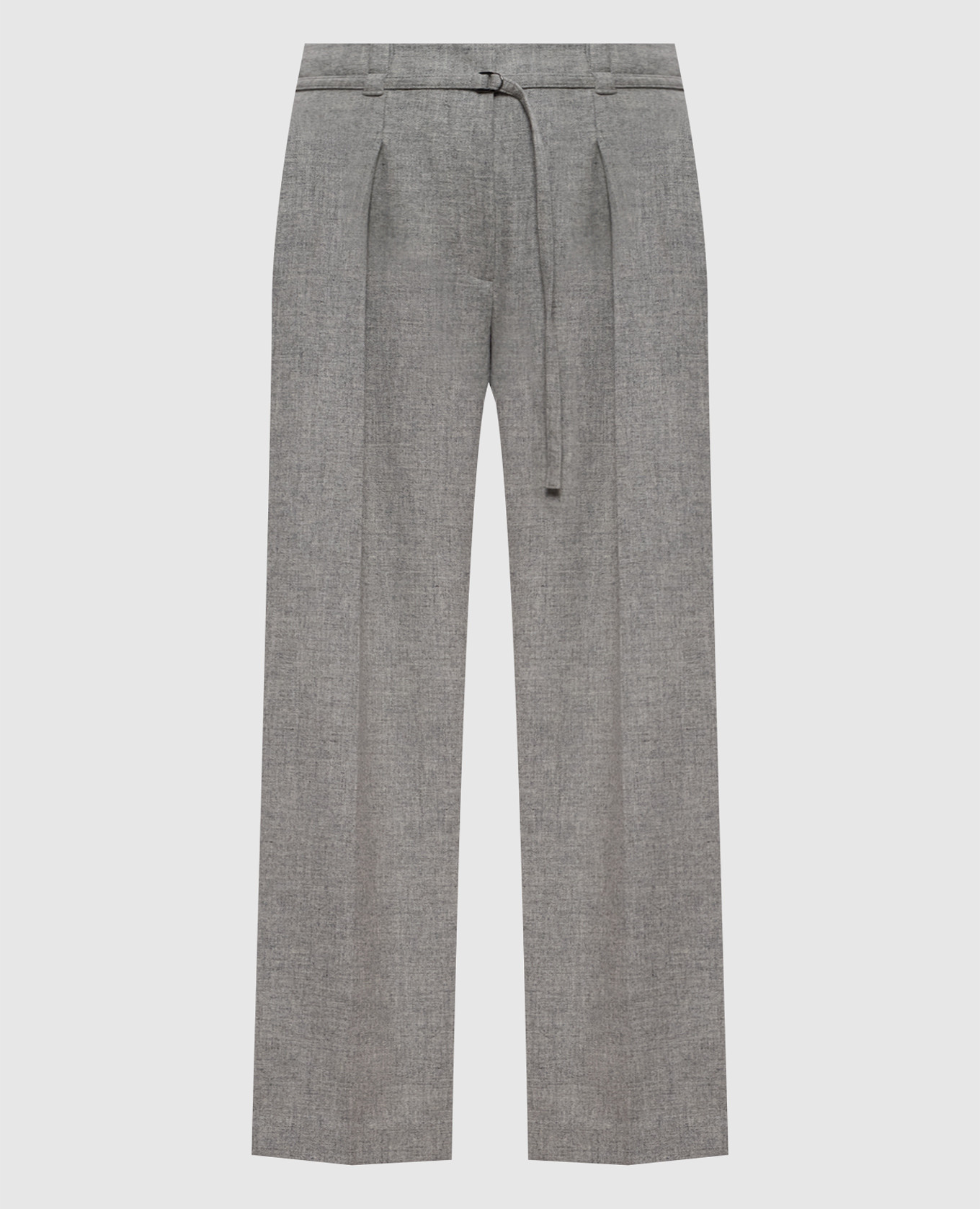 Gray wool and cashmere pants