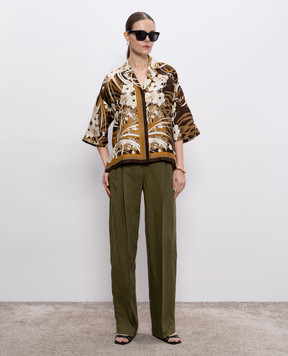 Max Mara SIAMESE green linen pants SIAMESE
