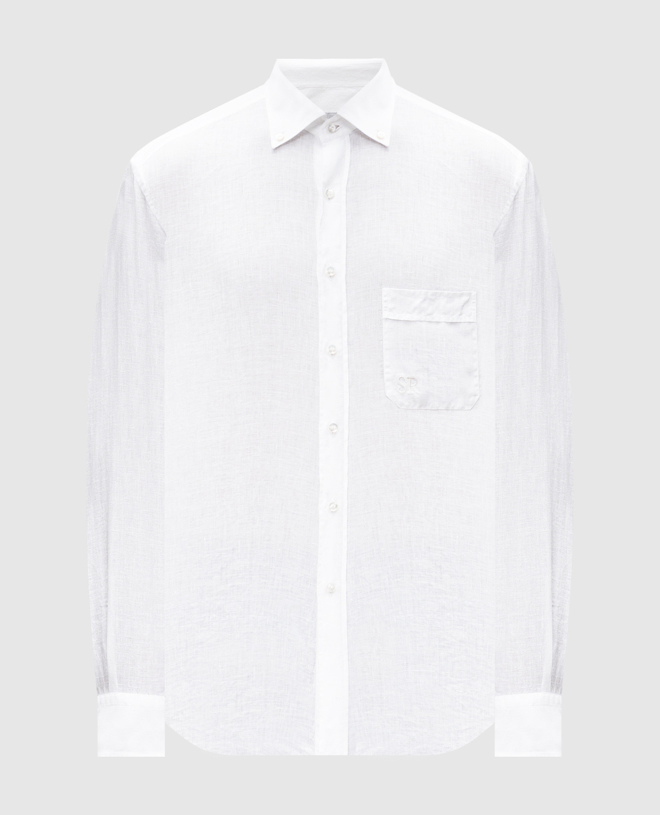 

White linen shirt with monogram logo Stefano Ricci