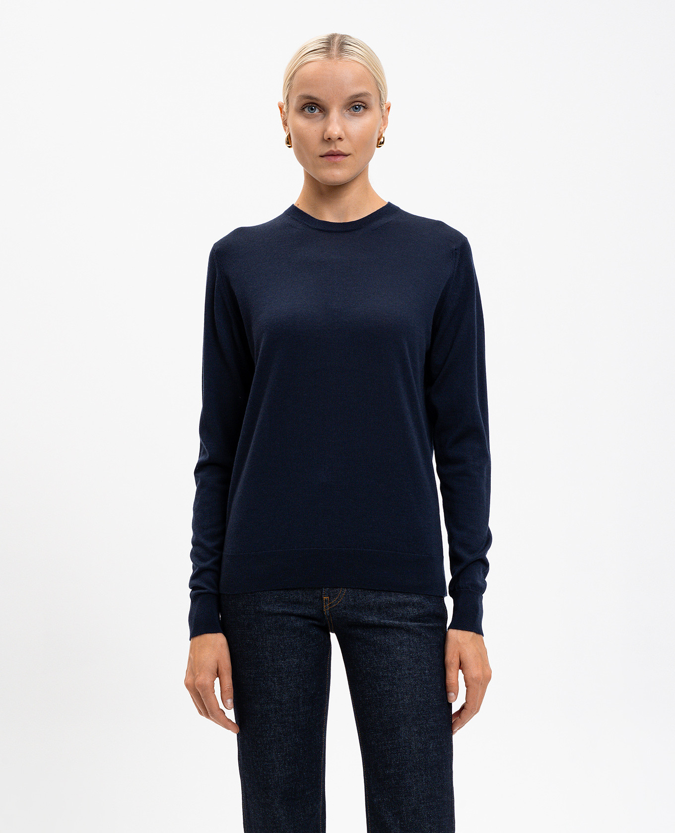 Blue DILLIE merino wool jumper John Smedley 3