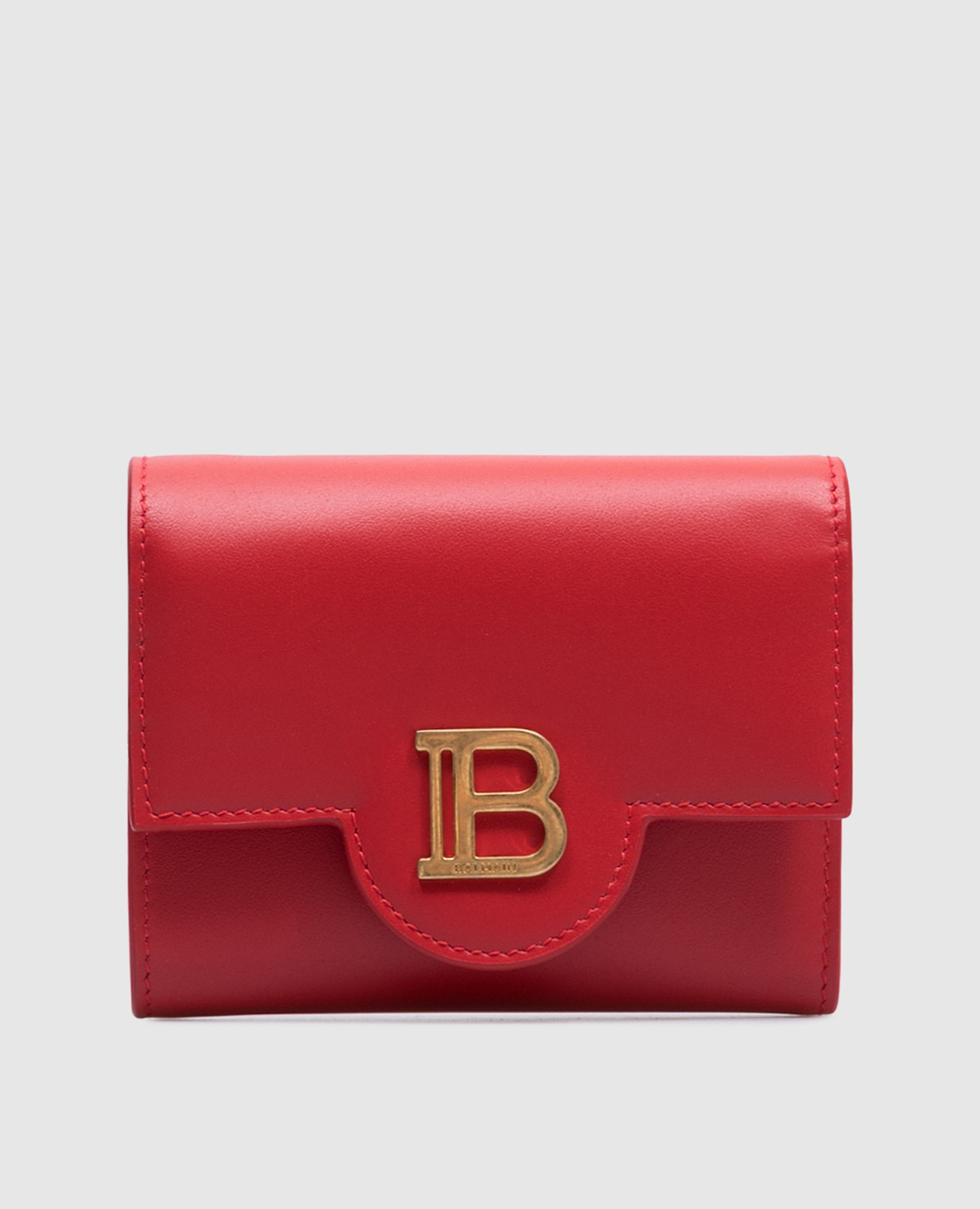 

B-Buzz Red Leather Wallet with Monogram Logo Balmain