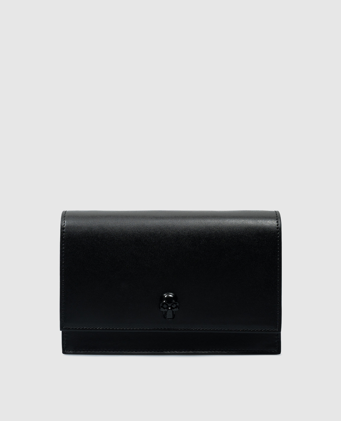 

Skull logo crossbody bag in black leather Alexander McQueen