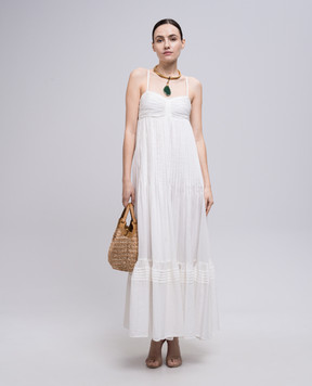 Twinset White maxi dress with logo 251LM2WDD