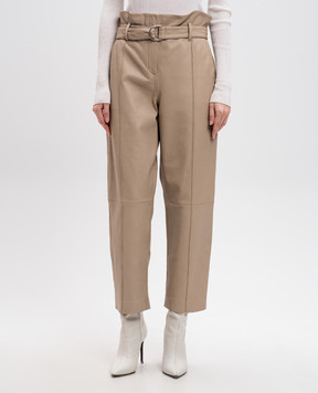 Yves Salomon Light beige leather trousers 21WYP205XXAPXX