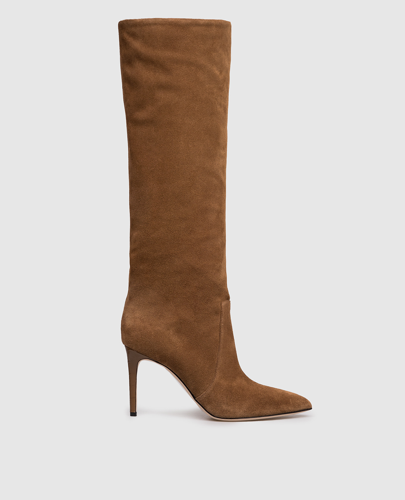 Khaki Suede Stiletto Boots Paris Texas