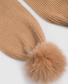 Yves Salomon Enfant Children's brown cashmere scarf 24WEA011XXCARD