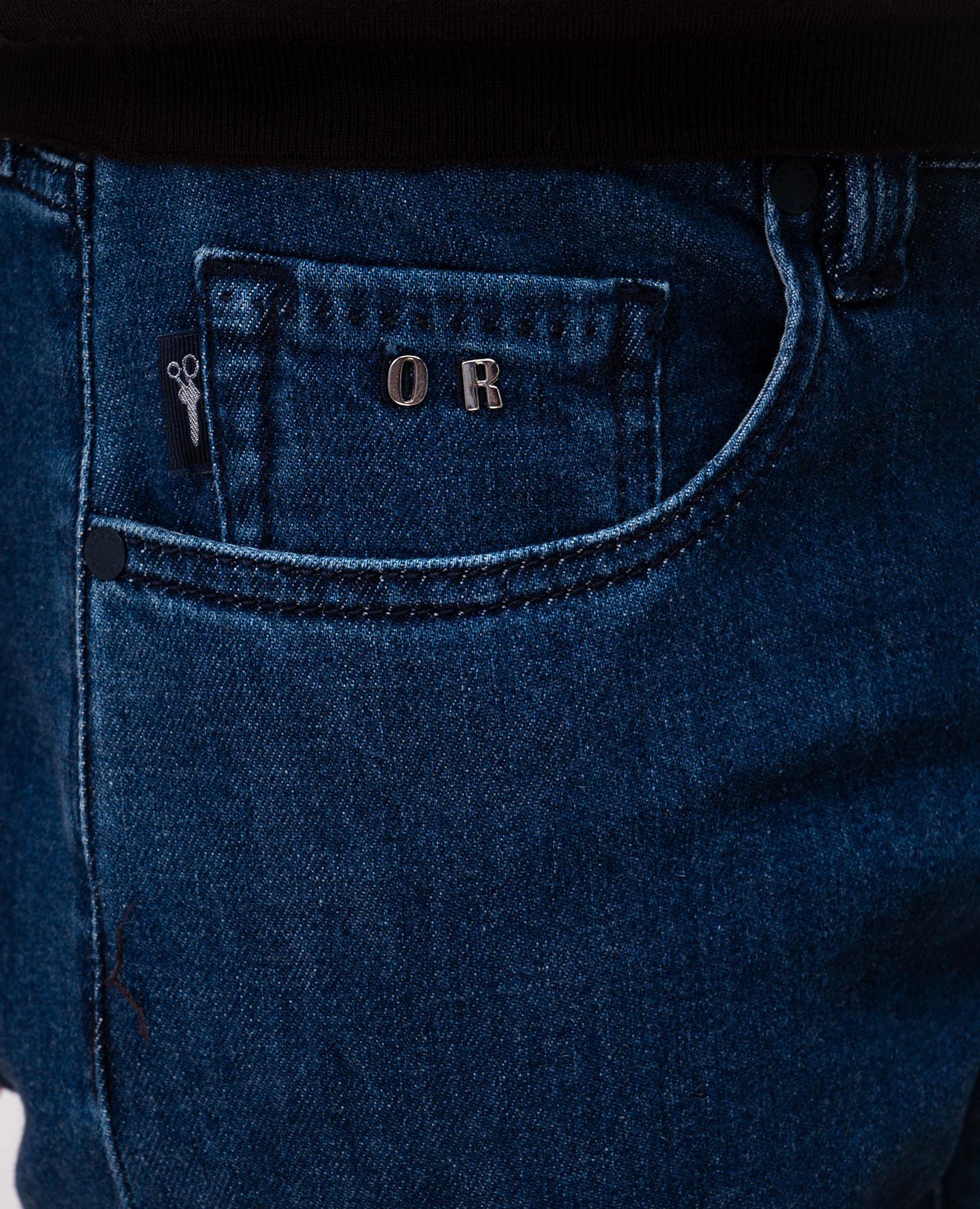 

Blue Michelangelo jeans with logo patch Tramarossa