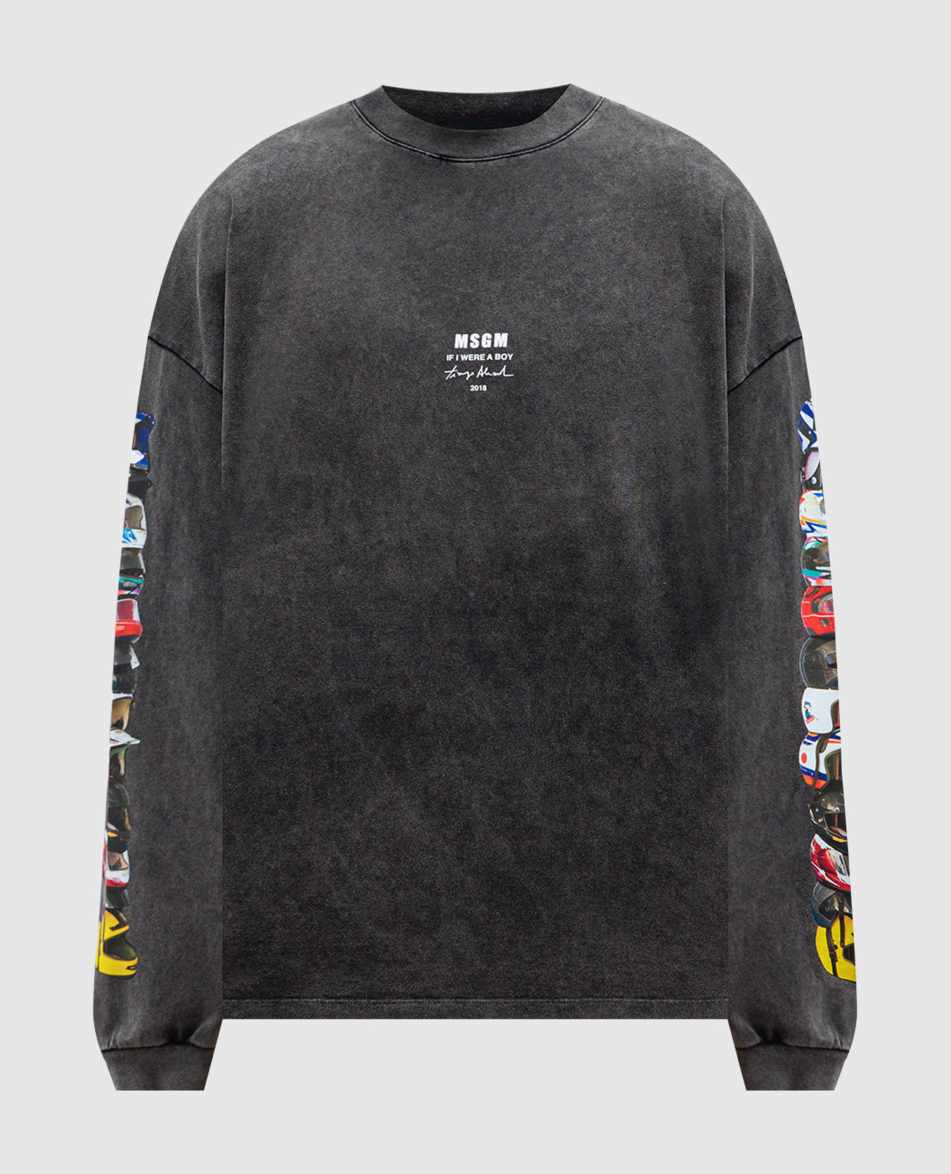 

If I were a boy gray sweatshirt with a print MSGM, Grey