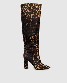 Babe Pay Pls Brown leather boots with animal print 0631911M
