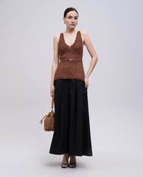 Twinset Black maxi skirt with slit 251AP2307