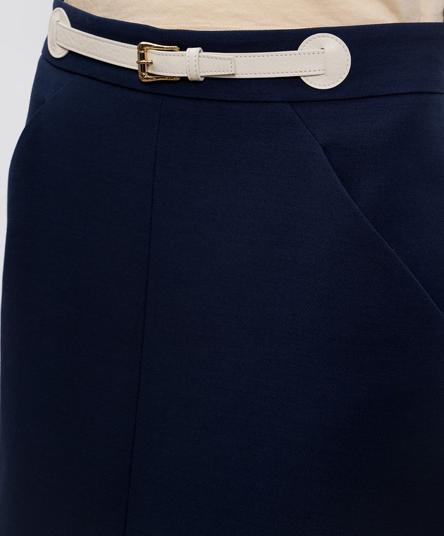 Valentino - Blue wool and silk midi skirt 7B3RADM51CF - shop