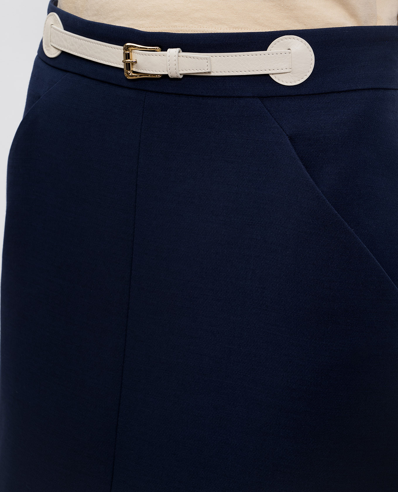 Blue wool and silk midi skirt Valentino 5