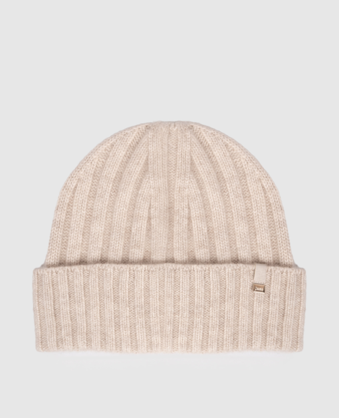 Beige cashmere hat with logo Herno