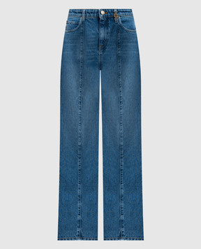 Twinset Blue flared jeans with a distressed effect 242TP2563