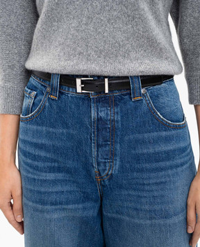 Khaite Black Manhattan leather belt 10085763