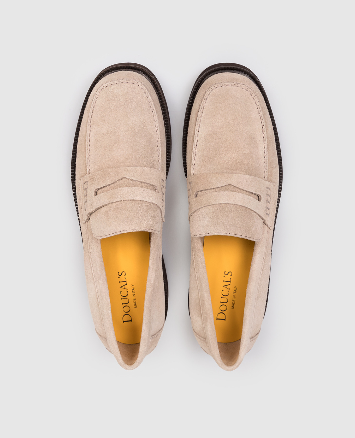 Beige suede loafers Doucal's 4