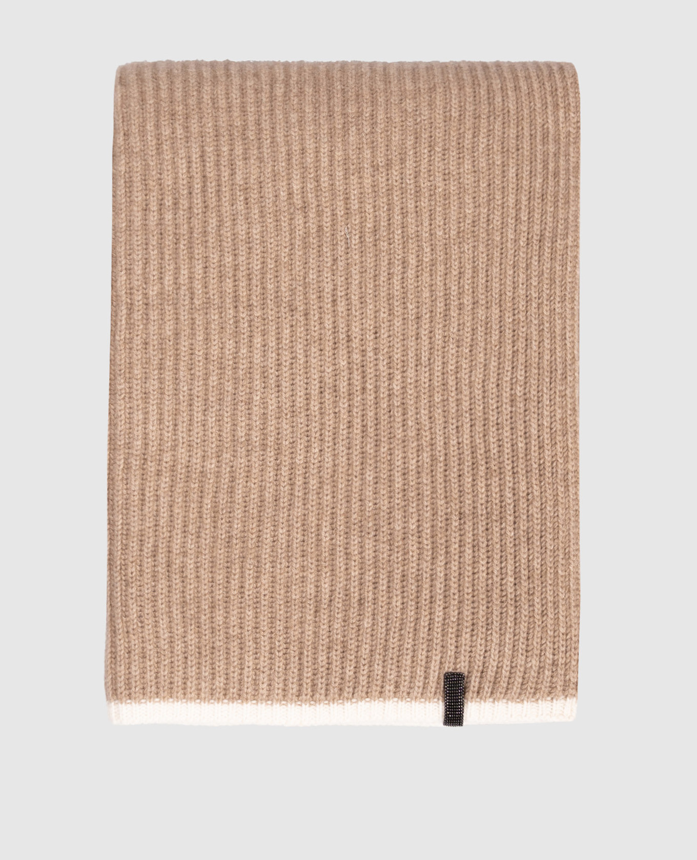 

Beige cashmere scarf with monil chain Brunello Cucinelli