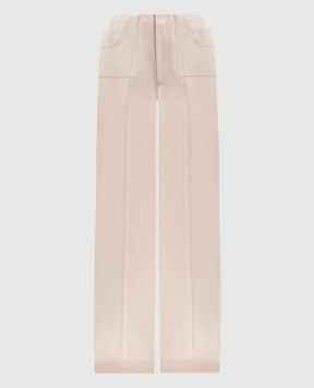 Philosophy di Lorenzo Serafini Beige flared pants with wool A03020728