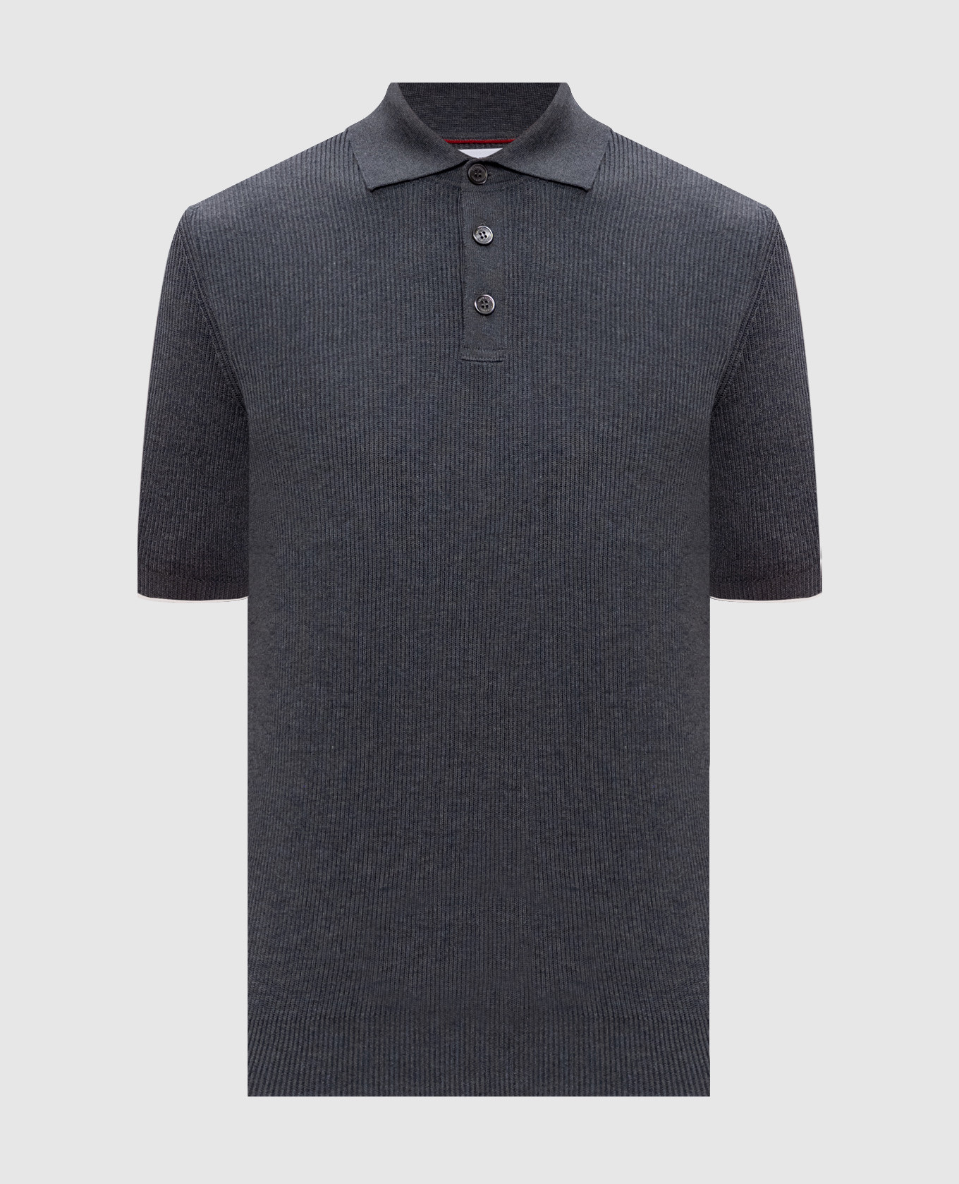 

Grey ribbed polo shirt Brunello Cucinelli