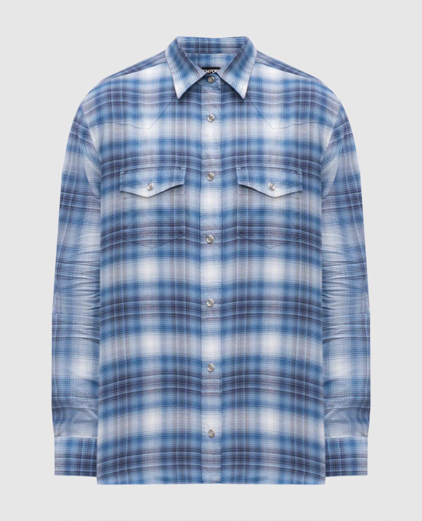 Blue checkered shirt Tom Ford