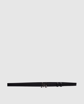 Max Mara Black leather CLASSIC belt with logo MCLASSIC20