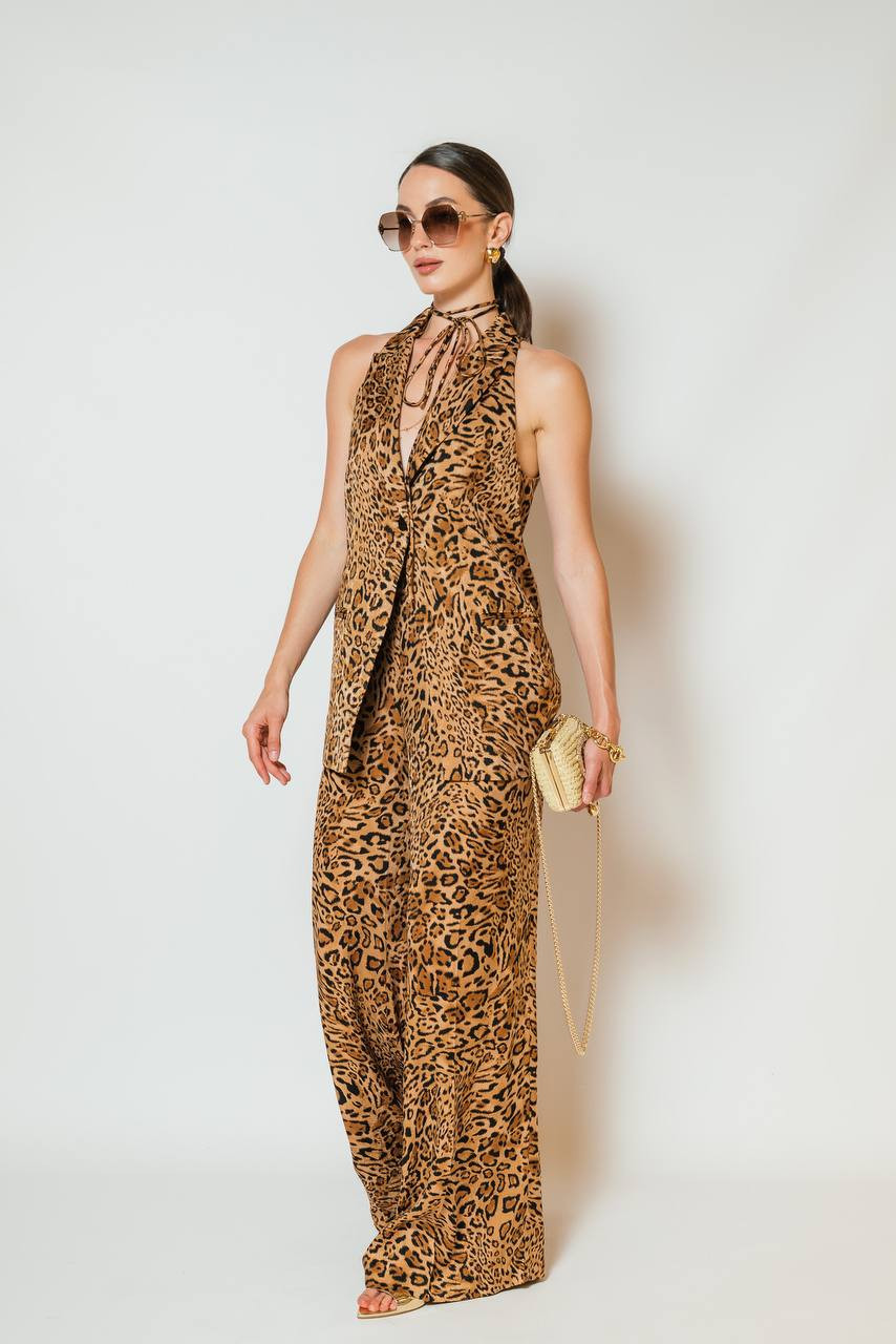 Brown animal print vest Twinset 7