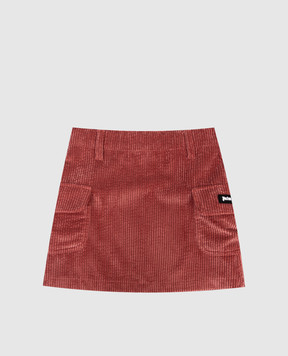 Palm Angels Children's pink corduroy skirt with logo PGCU007F25FAB001412