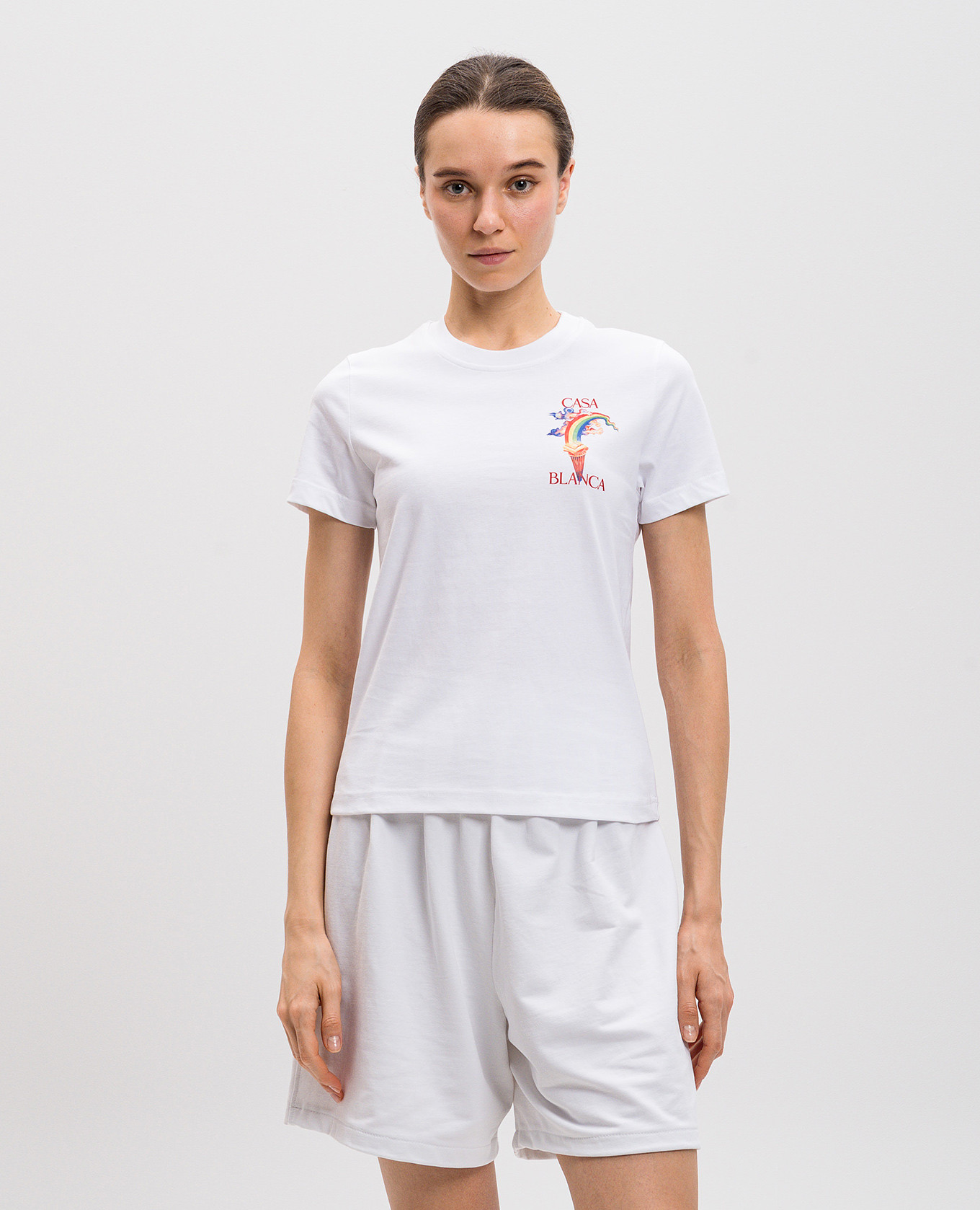 White T-shirt with NATURE TEACHER print Casablanca 3