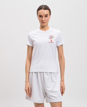 Casablanca White T-shirt with NATURE TEACHER print WPS25JTS02002