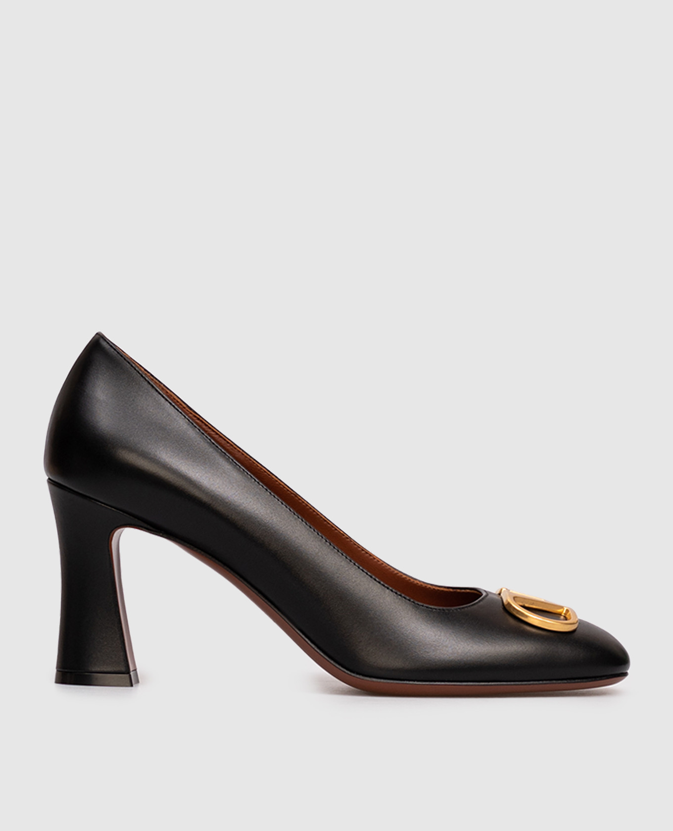 Black leather shoes with logo Valentino