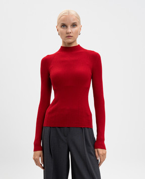 Twinset Red ribbed wool golf 252TT3111