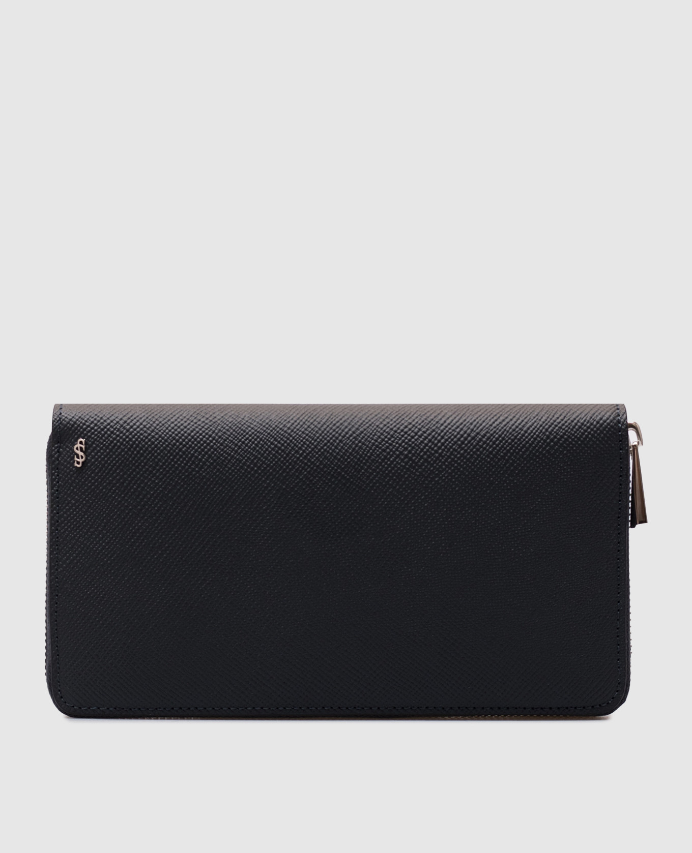 

Blue leather wallet with monogram logo Serapian