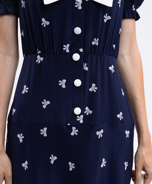 Alessandra Rich - Blue printed silk midi dress FABX4113F4595 - shop with  Czech Republic delivery at Symbol