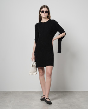 Helmut Lang Black mini dress with beads O01HW721